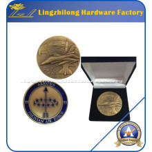 Moneda de recuerdo del tema del ejército personalizado F-16 con caja